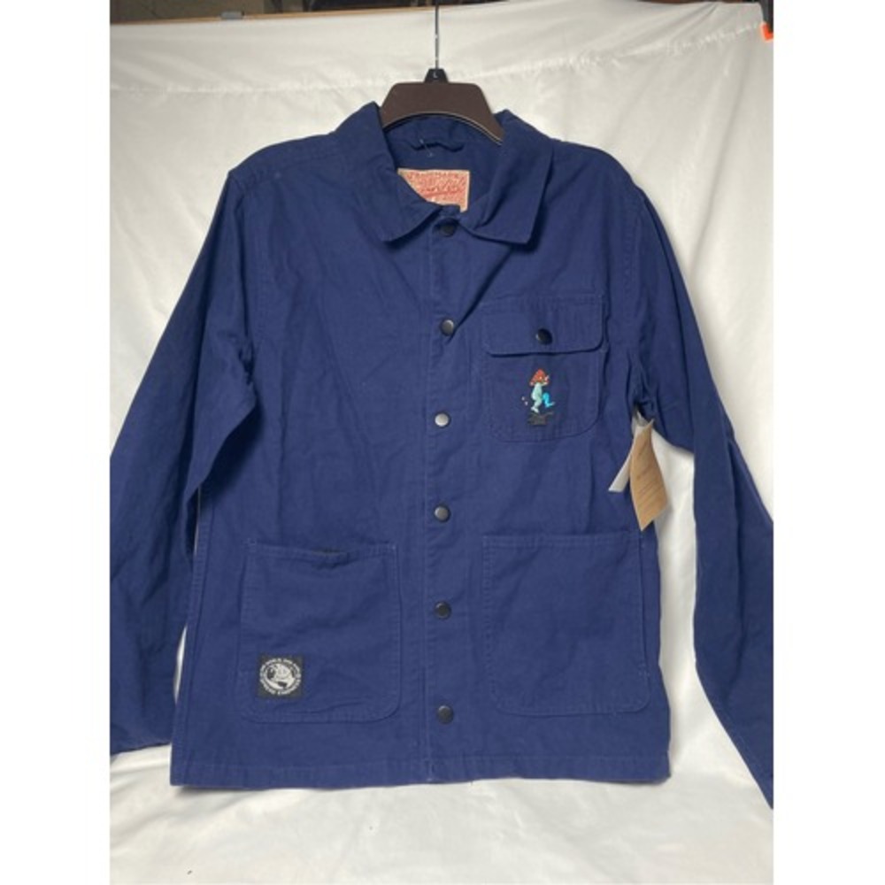 NWT Brooklyn Cloth Shroom Shacket Overshirt Jacket Blue with‎ Mushroom S